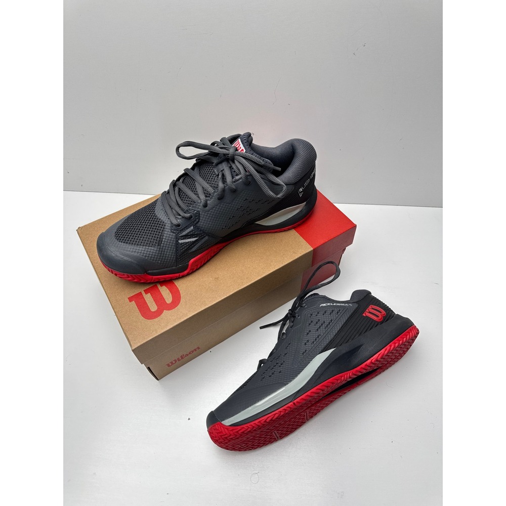 Wilson Rush Pro Ace Pickler Mens Court Shoes Ebony Black Red WRS330590 Size 9